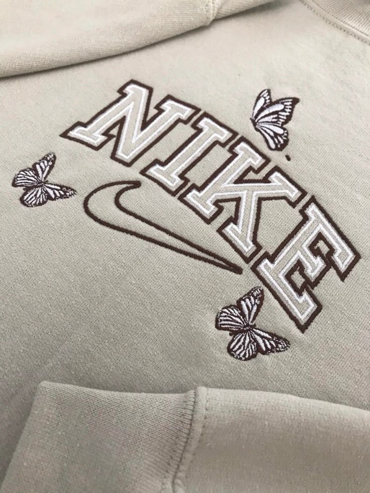 Butterfly Embroidered Sweatshirts